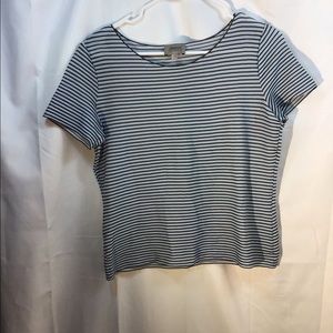 Armani Collezioni Black and White Striped Crop Top
